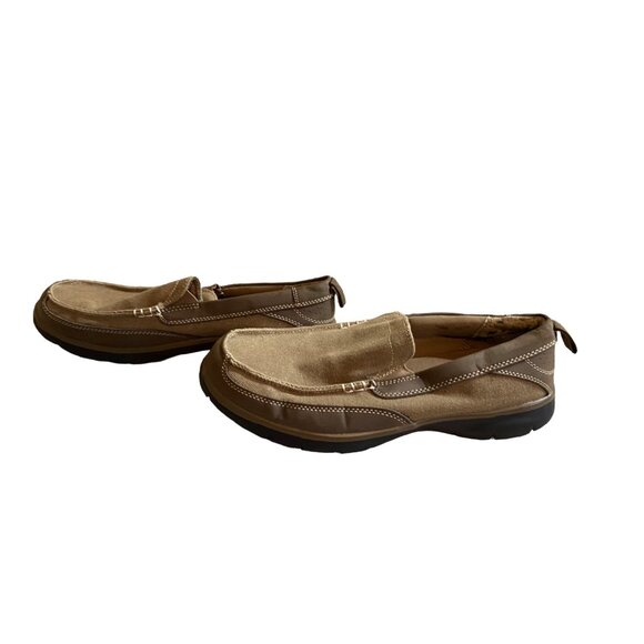 Faded Glory Mens Canvas Loafers Size 8 Brown Slip-On Cabincore Light Academia - Picture 2 of 7